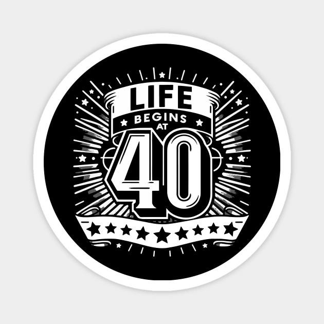 Life Begins at 40 Magnet by Panamerum